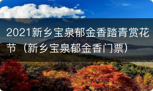 2021新乡宝泉郁金香踏青赏花节（新乡宝泉郁金香门票）