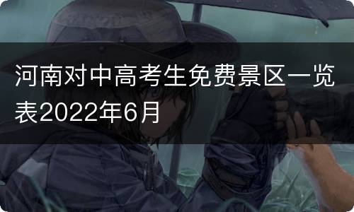 河南对中高考生免费景区一览表2022年6月