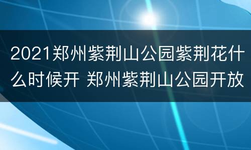 2021郑州紫荆山公园紫荆花什么时候开 郑州紫荆山公园开放时间