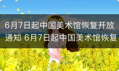 6月7日起中国美术馆恢复开放通知 6月7日起中国美术馆恢复开放通知