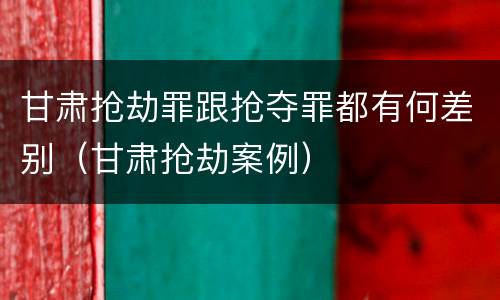 甘肃抢劫罪跟抢夺罪都有何差别（甘肃抢劫案例）