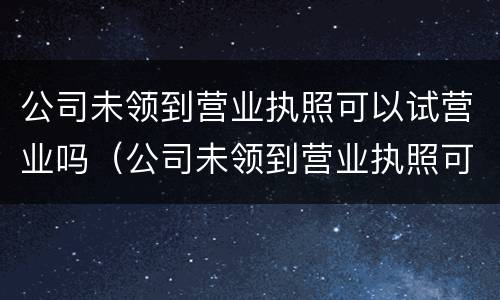 公司未领到营业执照可以试营业吗（公司未领到营业执照可以试营业吗合法吗）