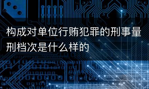 构成对单位行贿犯罪的刑事量刑档次是什么样的