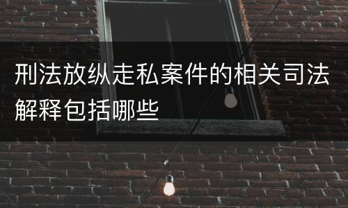 刑法放纵走私案件的相关司法解释包括哪些