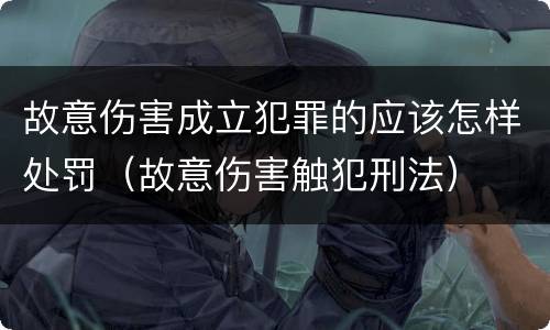 故意伤害成立犯罪的应该怎样处罚（故意伤害触犯刑法）