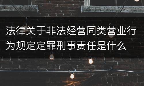 法律关于非法经营同类营业行为规定定罪刑事责任是什么