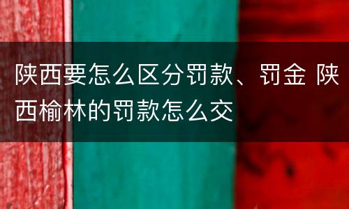 陕西要怎么区分罚款、罚金 陕西榆林的罚款怎么交