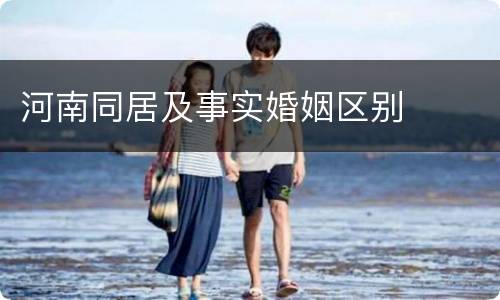 河南同居及事实婚姻区别