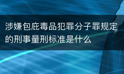 涉嫌包庇毒品犯罪分子罪规定的刑事量刑标准是什么