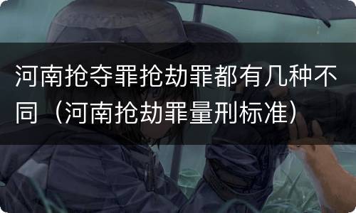 河南抢夺罪抢劫罪都有几种不同（河南抢劫罪量刑标准）