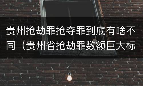 贵州抢劫罪抢夺罪到底有啥不同（贵州省抢劫罪数额巨大标准）