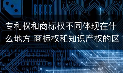 专利权和商标权不同体现在什么地方 商标权和知识产权的区别