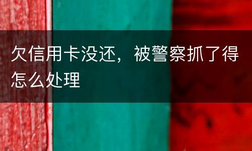 欠信用卡没还，被警察抓了得怎么处理