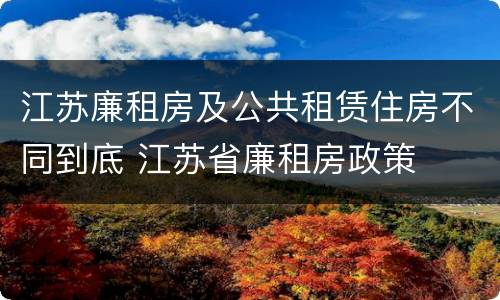 江苏廉租房及公共租赁住房不同到底 江苏省廉租房政策