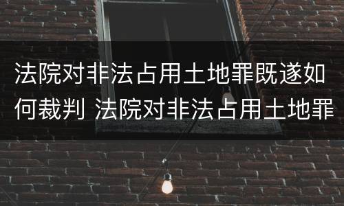 法院对非法占用土地罪既遂如何裁判 法院对非法占用土地罪既遂如何裁判