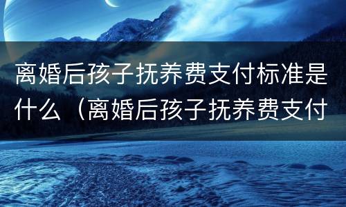 离婚后孩子抚养费支付标准是什么（离婚后孩子抚养费支付标准是什么意思）