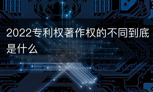 2022专利权著作权的不同到底是什么