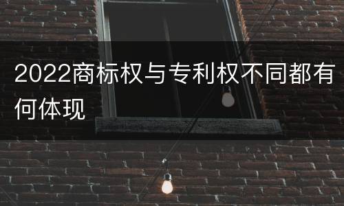 2022商标权与专利权不同都有何体现