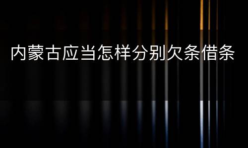 内蒙古应当怎样分别欠条借条