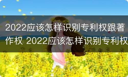 2022应该怎样识别专利权跟著作权 2022应该怎样识别专利权跟著作权呢