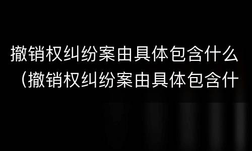 撤销权纠纷案由具体包含什么（撤销权纠纷案由具体包含什么案件）