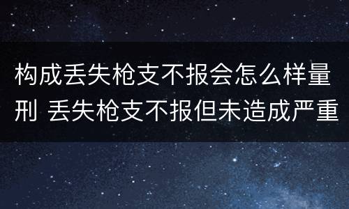 构成丢失枪支不报会怎么样量刑 丢失枪支不报但未造成严重后果